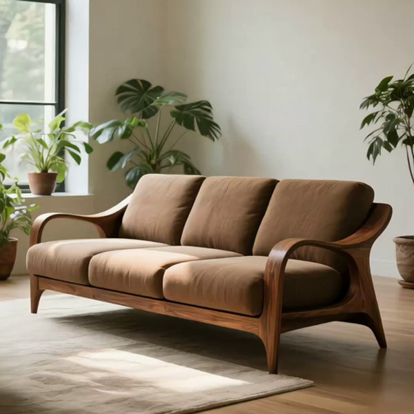 The Organic Curve Solid Wood Sofa